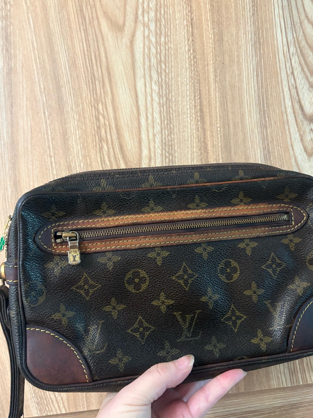 Authentic Louis Vuitton Monogram Marly Dragonne GM Clutch Handbag